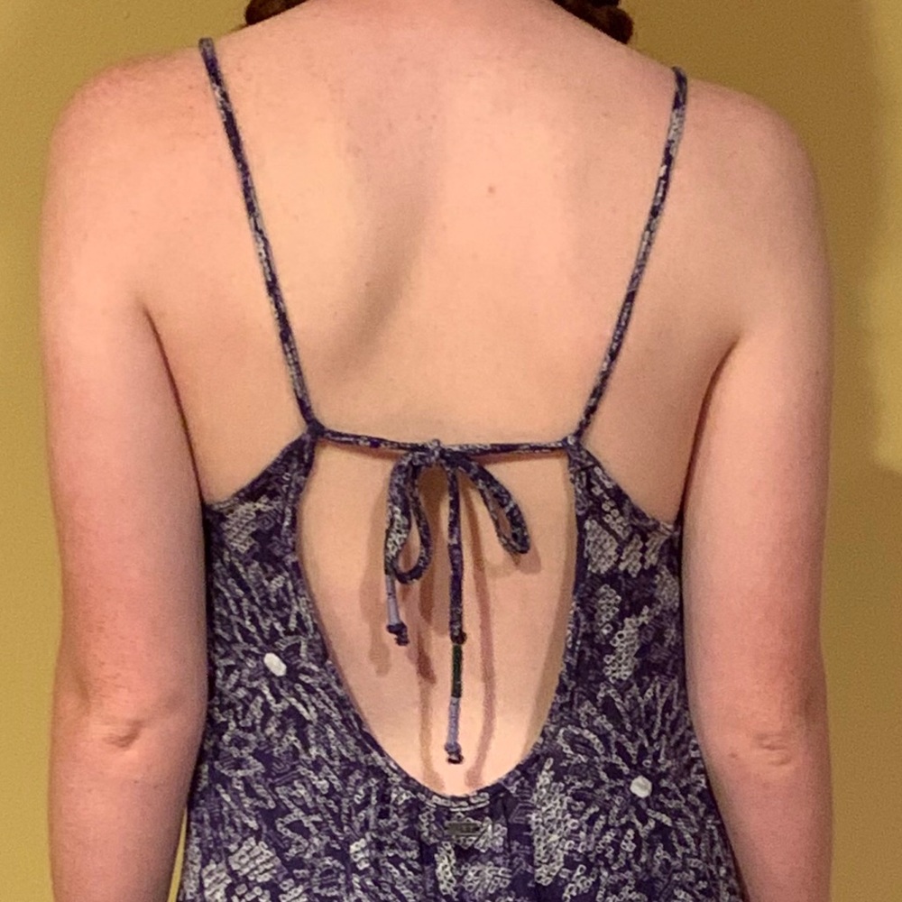 NWOT Roxy Blue Patterned Maxi Dress